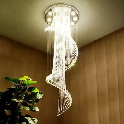 Elegant Crystal Chandelier LED Ceiling Fan Light Pendant Hanging Lamp Fixture • $129.90