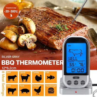 BBQ Food Meat Thermometer Tool Digital Wireless Oven Probe Grill Kitchen Cooking • $20.68