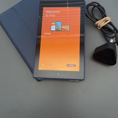 Amazon Fire 7 (7th Gen) 8GB Storage Blue Wi-Fi - Great Condition W Accessories • £10