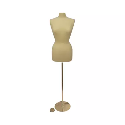 Female Dress Form Pinnable Mannequin Torso Size 10-12 With Round Metal Base • $149