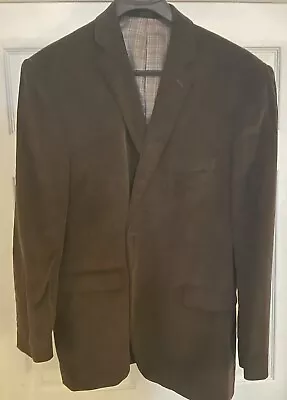 Saddlebred Chocolate Brown Two Button Corduroy Blazer Sport Coat Men's Size 54R • $39.99