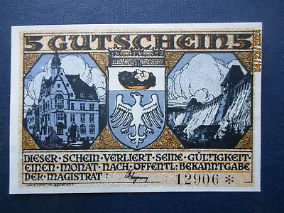 Germany  5 Mark Notgeld Banknote 1922 #7 • $2.50