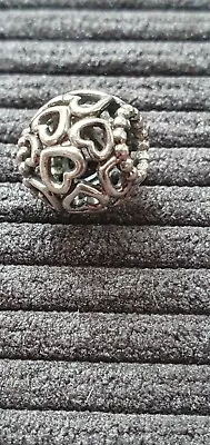 £7.50 • Buy Pandora S925 Silver - Ball Of Openwork Hearts Charm - 1.65 G