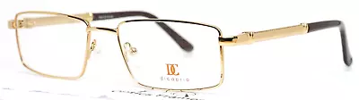 DICAPRIO DC150 Capri Gold Mens Rectangle Full Rim Eyeglasses 54-18-145 B:33 • $64.52