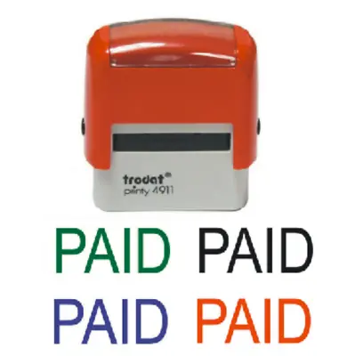 Trodat 4911  PAID  Business Stamp Self Inking Office Rubber Stamps 38x14 Quality • £7.19