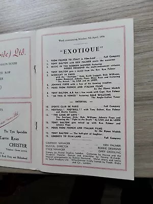 Variety Theatre Programme 1956 Chester Royaltystriptease Showexotique • £8