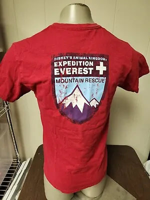 OOP Vtg DISNEY EXPEDITION EVEREST Shirt Adult Med Red Graphic Mountain Rescue • $13.99