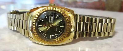 £139.99 • Buy Rado Golden City 562.3044.2  Ladies Automatic Day Date Watch 1970's Fluted Bezel