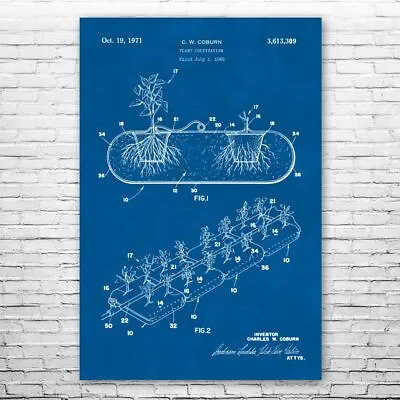 Hydroponic Planter Patent Poster Print 12 SIZES Greenhouse Art Gardening Gift • $14.95