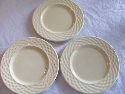 Varages France Yellow Basketweave -Set Of 3 Salad Plates 8 3/8” - Imperfect • $29.74