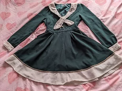 Axes Femme Lolita OP Dress Sailor Style Harajuku Japan Dark Green • £30