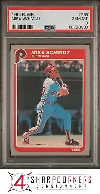 1985 Fleer #265 Mike Schmidt Phillies Hof Psa 10 • $46