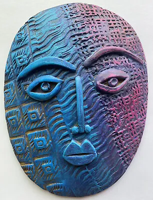 Signed Vintage Expressionist Contemporary Ceramic Head Face Painting Sculpture • £190.03