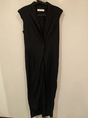 $199 • Buy Scanlan & Theodore Black Tuxedo Style Sleeveless  Jumpsuit Sz 12