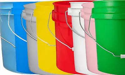 2 Gallon Food Grade BPA Free Plastic Bucket Containers With Lids ( Pack Of 8 ) • $75.17