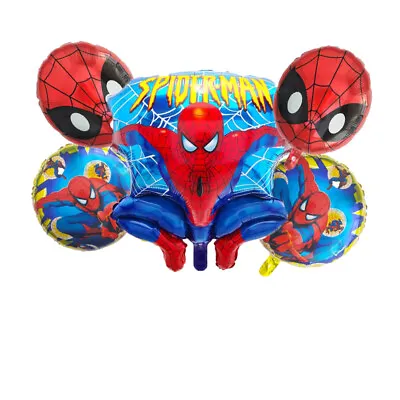 $4.99 • Buy Spiderman Foil Balloons For Boy Kids Toddler Birthday Party Decoration 5pcs