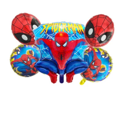 $4.99 • Buy Spiderman Foil Balloons For Boy Kids Toddler Birthday Party Decoration 5pcs