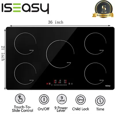 $279.77 • Buy 36'' Electric Stove 5 Burners Built-in Induction Cooker Glass Touch Timer 8600W