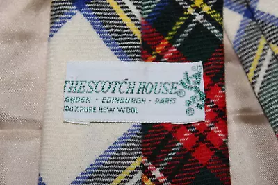 Vtg THE SCOTCH HOUSE Pure New Wool Dress Tie Plaid Multicolor Skinny • $4.99