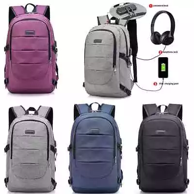 Men Womens Laptop Backpack Anti-Theft Travel School Shoulder Bag W/ USB Charging • $16.82