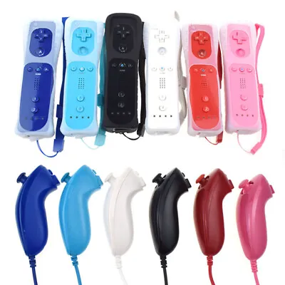 Built In Motion Plus Remote Controller & Nunchuck For Nintendo Wii/Wii U W/ Case • $12.93