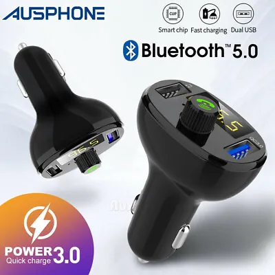 Bluetooth 5.0 Radio Car Kit Wireless FM Transmitter Dual USB Charger MP3 Player • $18.95
