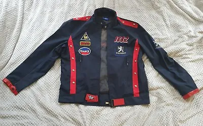 Vintage Le Coq Sportif Honda Peugeot Moto Bike Racing Jacket XL Damaged Zip • £49.99