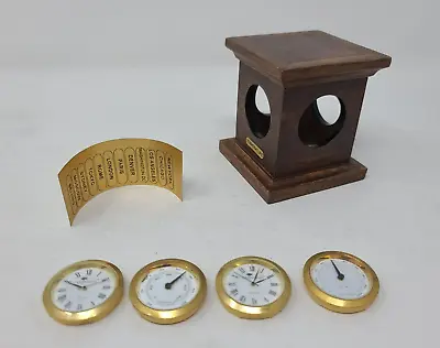 RARE Hillwood Luxury 4 Sided Clock Wooden Temperature Humidity Japan Quartz • $35