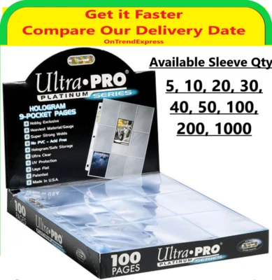 $5.95 • Buy Ultra Pro Platinum 9 Pocket Trading Cards Sleeve Page For Pokemon Mtg Nba Afl 