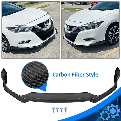 Carbon Fiber Style Front Bumper Splitter Lip Spoiler For 2016-2018 Nissan Maxima • $79.50