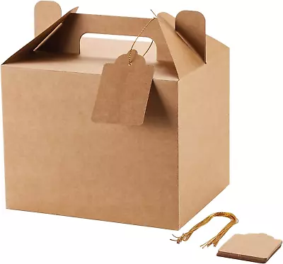 12 Pack Brown Treat Boxes Kraft Paper Party Favor Boxes Gable Boxes Gift Boxes  • $20.22