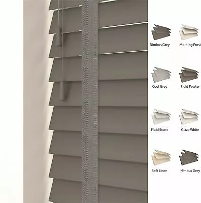 £161.99 • Buy Faux Wood Made To Measure Venetian Blinds 50mm Slats Stringed Or Taped