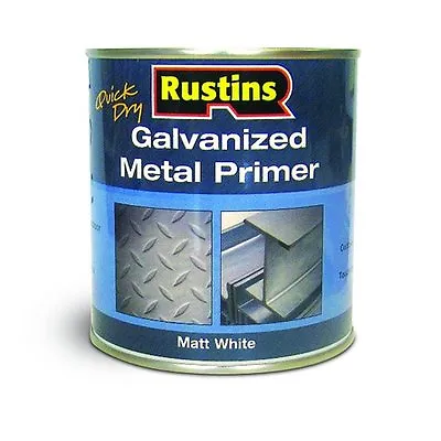 Matt White Galvanised Metal Primer Rustins Quick Dry 250ml Indoor & Outdoor Use • £9.39