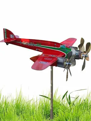 Airplane Wind Spinners Metal Pinwheels Outdoor Aircraft Windmill Garden Decor • $29.38