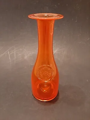 £29.99 • Buy DARTINGTON CRYSTAL Large Orange/Daisy Flower Bottle Vase - By Hilary Green