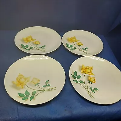 Vintage Canonsburg Pottery  Temptations  Set/4 Dinner Plates Disc. Pattern USA  • $21.99