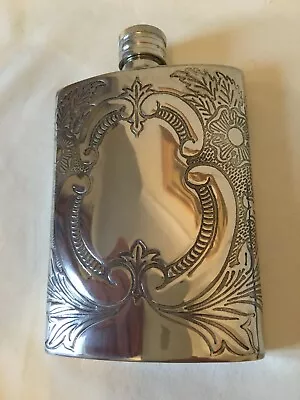 £19.99 • Buy Hand Made Engraved Pewter Shaped Hip Flask 3oz Sheffield Quality Not Porsche 911