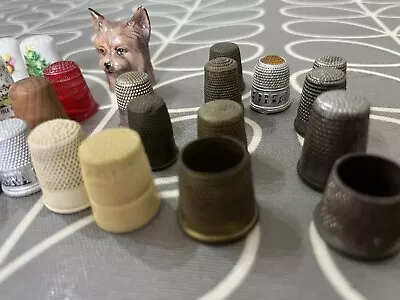 Thimble Collection. 51 In Total. 34 China & 13 Metal  2 Bone 1 Wood 1 Plastic. • £10