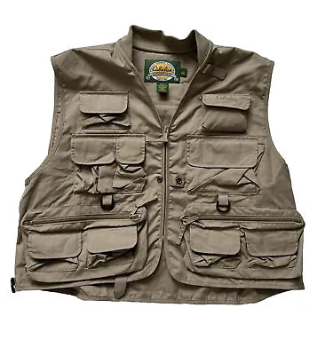 Cabelas Fishing Vest Mens Utility Pockets Zip Up Outdoor Photography Size L New • $21