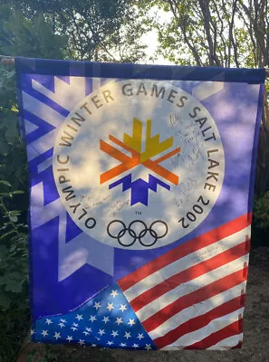 2002 Olympic Winter Games Salt Lake City Flag- Multiple Autographs • $199