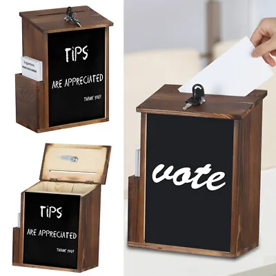 $31.90 • Buy Rustic Wood Suggestion Box Wall Mailbox Freestanding Ballot Box With Chalkboard