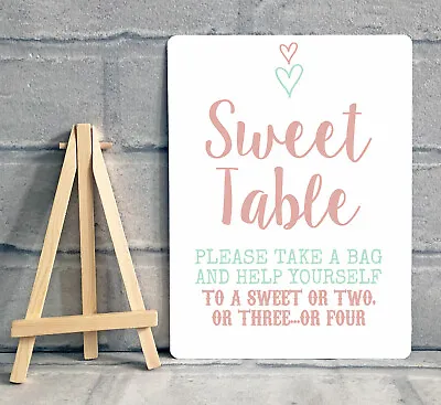 A5 Sweet Table Candy Stall Buffet Sign And Easel Wedding Party - MINT GREEN • £6.95