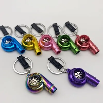 Turbo Keychain Metal Spinning Turbocharger Keyfob Mini Car Part Key Ring • $8.54