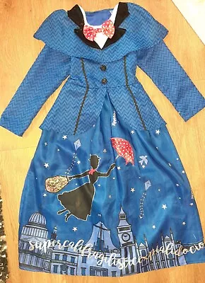 Girls Disney TU Mary Poppins Fancy Dress Up Costume 7-8 Yrs VGC • £8.50