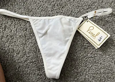 $3 • Buy PINEL  V-String Thong Panty. Medium NWT White