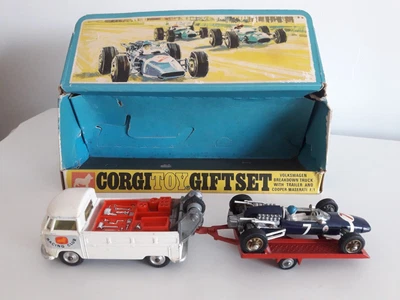£129.99 • Buy Corgi VW Breakdown Truck & Cooper Maserati F1 Car And Trailer Gift Set 6 1967/69