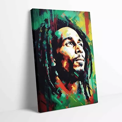 Bob Marley Jamaican Legend Stretched Canvas Or Poster Print Wall Art ~ More Size • £12.99