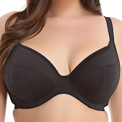 Elomi Swim Essentials Underwire Plunge Bikini Top ES7504 Black • $54.66