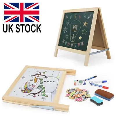 £19.90 • Buy Wood Writing Drawing Board Easel Double-Sided Magnetic Toy For Kids Children UK
