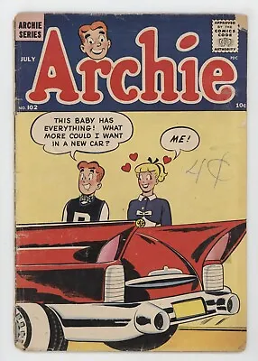 $25 • Buy Archie 102 1959 GD Harry Lucey Betty Classic Car